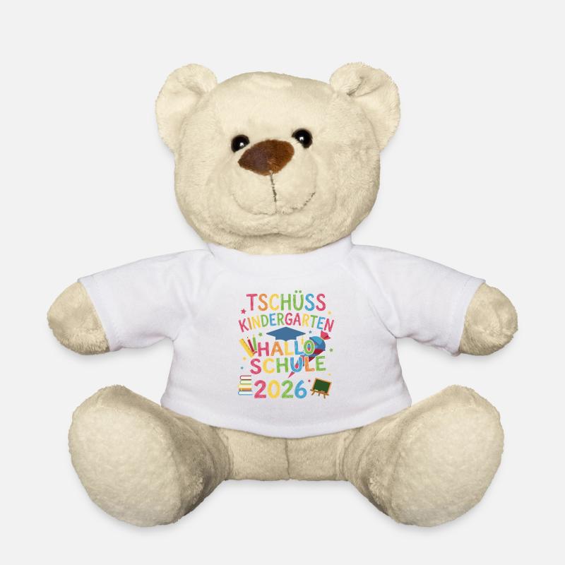 Tschüss Kindergarten Hallo Schule 2026 - Teddy - Weiß