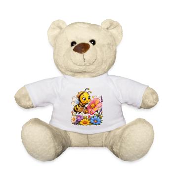 Biene Honig Imker Honigwabe Blumen Wiese Insekt - Teddy - Weiß - Vorne