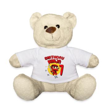 Birthday Ninja 7 Year Old Birthday Party Gift - Teddy - Weiß - Vorne