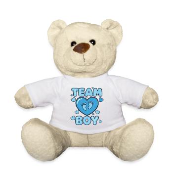 Révélation du sexe de l’équipe garçon baby shower bébé genre maman - Nounours - blanc - Devant