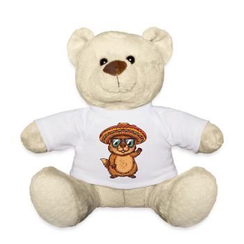Biber Comic Lustig Sombrero - Teddy - Weiß - Vorne