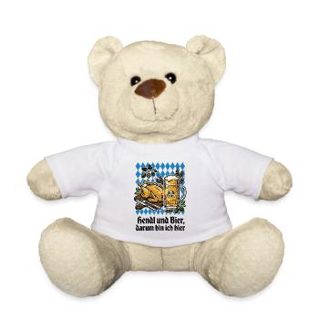 Bayern Bierzelt | Hendl & Bier darum bin ich hier - Teddy - Weiß - Vorne