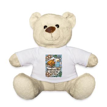 Bayern Bierzelt | Hendl & Bier darum bin ich hier - Teddy - Weiß - Vorne