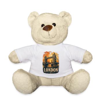 London Tower Bridge Sonnenuntergangsplakat - Teddy - Weiß - Vorne
