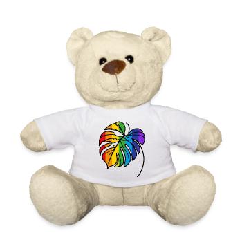 Monstera Regenbogen gefüllt - Teddy - Weiß - Vorne