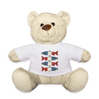 Poisson vintage de la truite du drapeau français - Nounours - blanc - Devant
