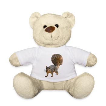 Squirrel from the front, Eastern fox squirrel - Teddy Bear - white - Front