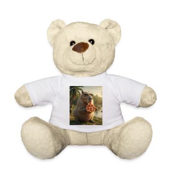 Pizza Capybara avec lunettes de soleil - Nounours - blanc - Devant