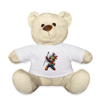 Patchwork Needle Puppet - Teddy Bear - white - Front