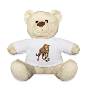 Attaquant de football Léopard - Nounours - blanc - Devant