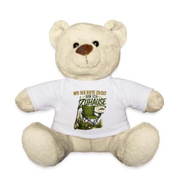 Wo Die Rute Zuckt Bin Ich Zuhause Angler - Teddy - Weiß - Vorne