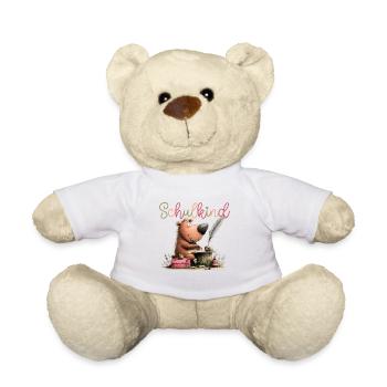 Schulkind Einschulung kleiner Bär - Teddy - Weiß - Vorne