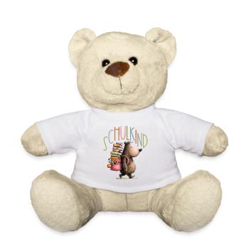 Süßer Bär Schulkind Einschulung Junge Mädchen - Teddy - Weiß - Vorne
