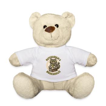 Retro Matcha Cat & Books T-Shirt Gift - Teddy Bear - white - Front