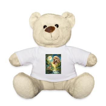 Howling to the Moon Meme Animal Dog Cocker Spaniel - Teddy Bear - white - Front
