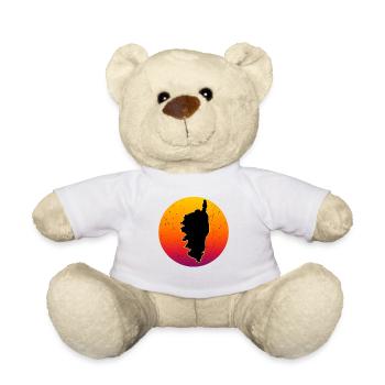 The Island of Corsica Retro Sunset Circle France - Teddy Bear - white - Front