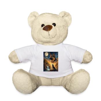 Howling to the Moon Dog German Shepherd - Teddy Bear - white - Front