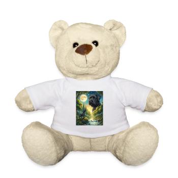 Hurlant au mème de la lune, chien Schnauzer géant - Nounours - blanc - Devant