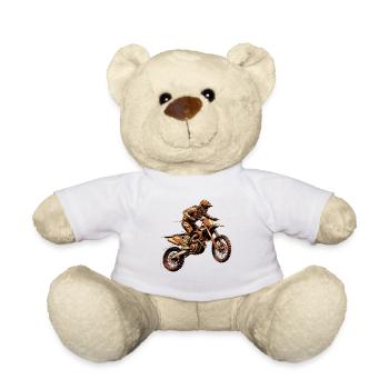 Wüstenrennender Dirtbike-Fahrer - Teddy - Weiß - Vorne