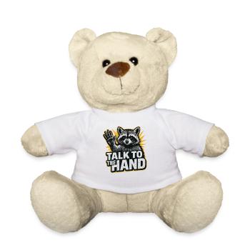 Parler à la main Humour drôle sur les ratons laveurs Drôle - Nounours - blanc - Devant