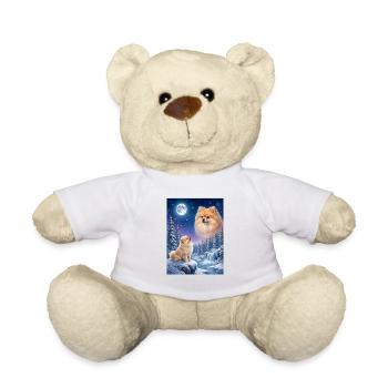 Howling to the Moon Meme Dog Pomeranian - Teddy Bear - white - Front