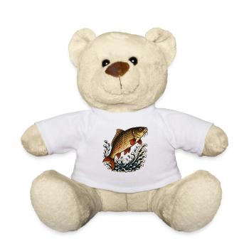 Karpfen Sprung über Wellen Fische - Teddy - Weiß - Vorne