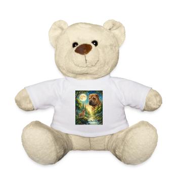 Hurlant vers la Lune Mème Chien Shar Pei - Nounours - blanc - Devant