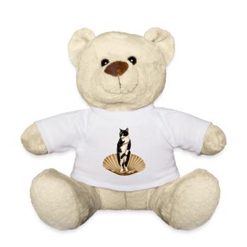 Cat on Shell - Teddy Bear - white - Front