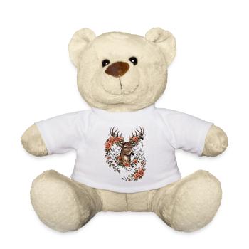 Hirsch Geweih Volksfest Trachten Ersatz Geschenk - Teddy - Weiß - Vorne
