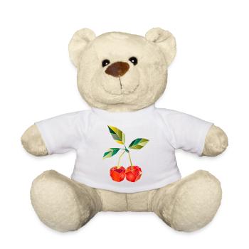 Geometric Cherries Illustration - Teddy Bear - white - Front
