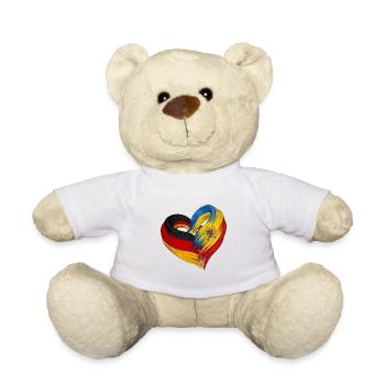Cœur de l’Allemagne et de la Roumanie - Nounours - blanc - Devant