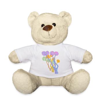 Hip, crazy & unverwechselbar coole bunte Malerei - Teddy - Weiß - Vorne