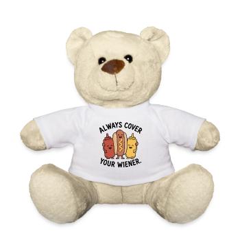 Always cover the Viennese! Funny hot dog - Teddy Bear - white - Front