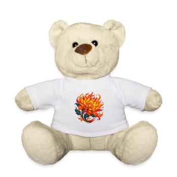 Tournesol en pleine frénésie de flammes - Nounours - blanc - Devant