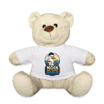 Möwe Erst Kaffee Dann Kreischen Shirt - Teddy - Weiß - Vorne