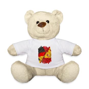 Proud of the flags of Germany and Spain - Teddy Bear - white - Front