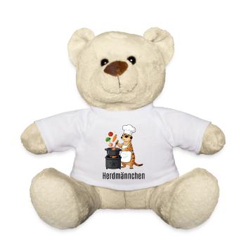 Herdmännchen Koch Gastronomie Beikoch Lustig  - Teddy - Weiß - Vorne