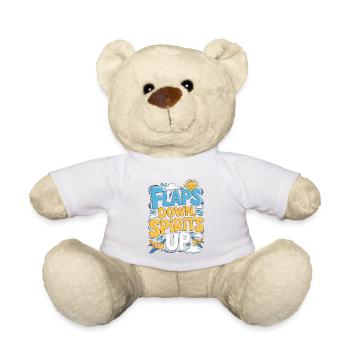 Private Pilot Flaps Down Spirits Up Loves Aviation - Teddy Bear - white - Front