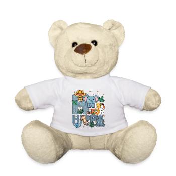 H c’est pour Hippo Zoo Party Jungle Zoo Birthday - Nounours - blanc - Devant