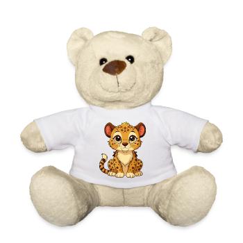 Cute Baby Cheetah - Teddy Bear - white - Front