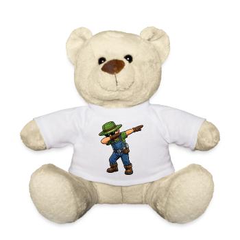 Jardinier en dab - Nounours - blanc - Devant
