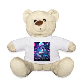 Neon Corgi Cybernetic Era Vaporpunk 2049 - Teddy Bear - white - Front