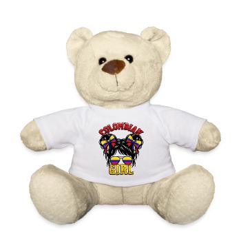 Colombian Girl Colombia Flag Colombia - Teddy Bear - white - Front