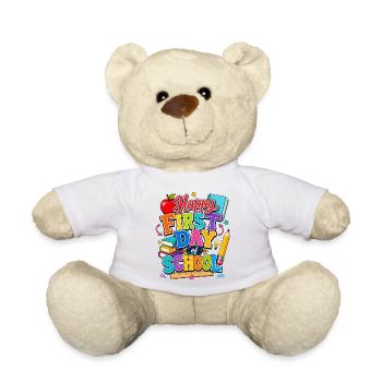 Frohen ersten Schultag Bücher - Teddy - Weiß - Vorne