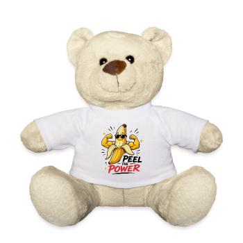 Peel The Power Funny Muscle Banana Fitness - Teddy Bear - white - Front