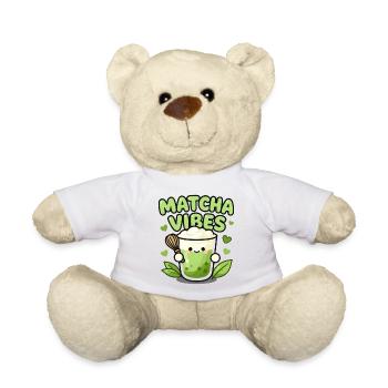 Matcha Vibes Mug Illustration - Teddy Bear - white - Front