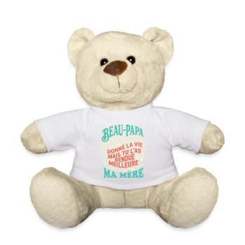 Beau-Papa Humour Cadeau Fête Des Pères Retro - Nounours - blanc - Devant