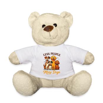 Lustig: Weniger Menschen, mehr Hunde, Merch Nr. 2 - Teddy - Weiß - Vorne