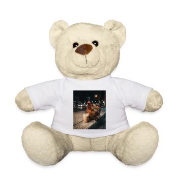 Night mood chicken with coffee - Teddy Bear - white - Front