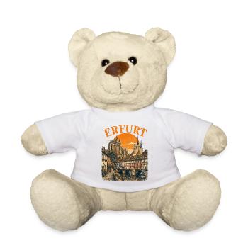  Vintage Erfurt Skyline historische Straßenansicht - Teddy - Weiß - Vorne